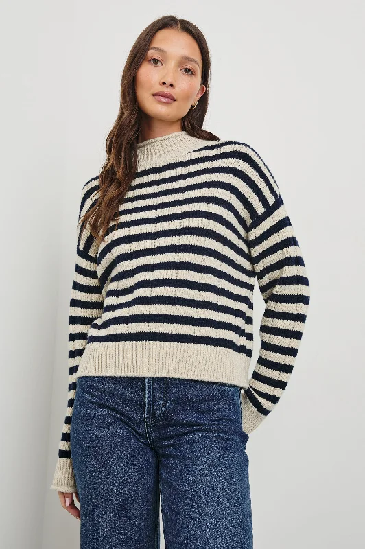 CORRINE SWEATER - OAT NAVY STRIPE