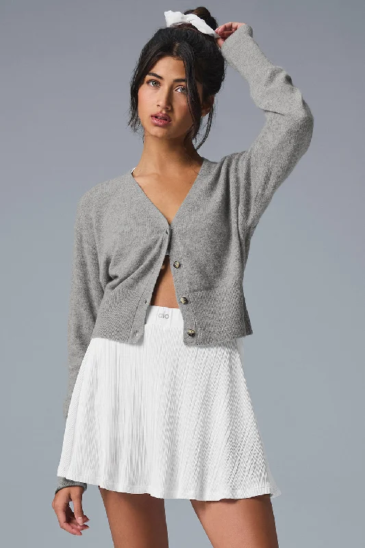 Cashmere Jet Set Cardigan - Dove Grey Heather