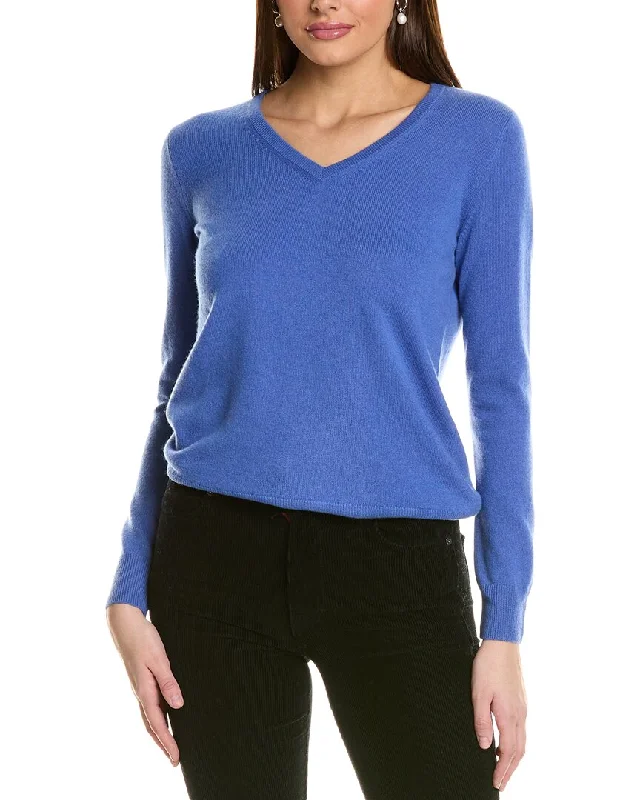 Lazy Style Amicale Cashmere Basic V-Neck Cashmere Sweater
