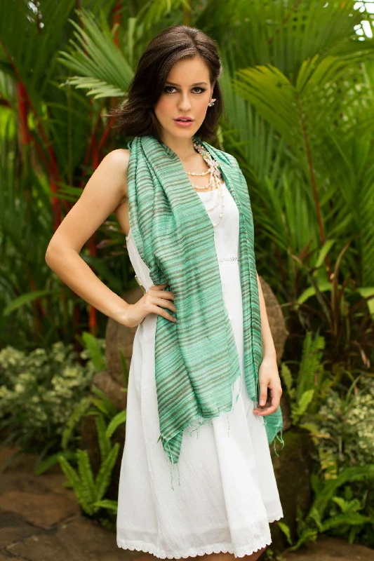 Cozy Fashions Mint Melody Fair Trade Silk Shawl