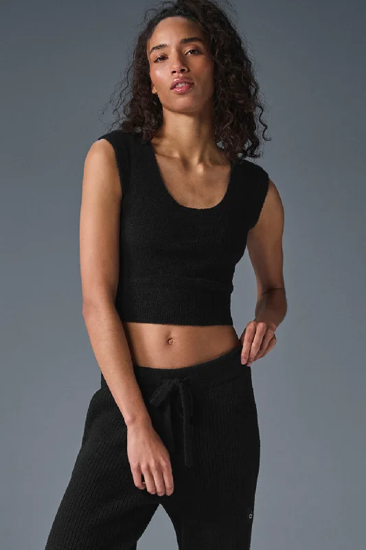 Snuggle Up Sweater Short Sleeve - Black