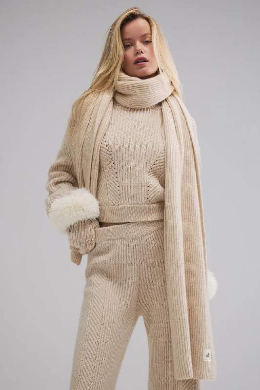 Courchevel Cashmere Scarf - Birch Heather