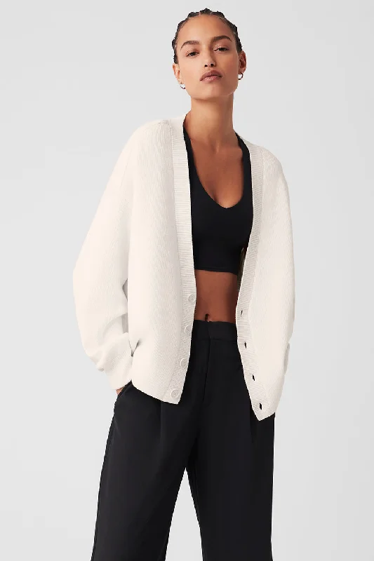 Elegant Dressing Scholar Cardigan Sweater - Ivory