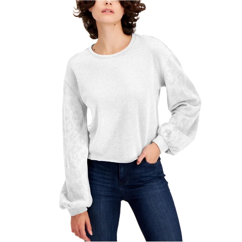 I-N-C Womens Embellished-Sleeve Pullover Sweatshirt