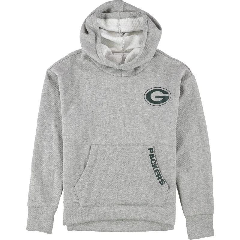 Touch Womens Green Bay Packers Textured Hoodie Sweatshirt, Grey, Medium