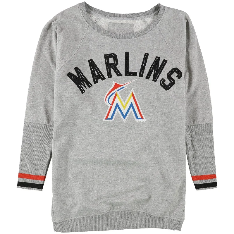 Touch Womens Miami Marlins Sweatshirt, Grey, Medium