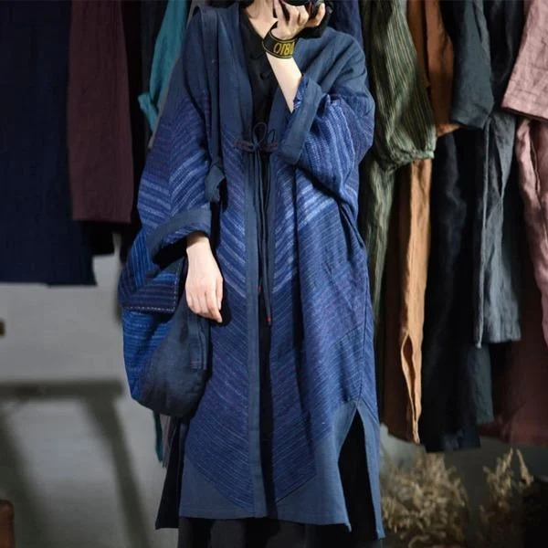 Autumn New Women Cotton Linen Loose Plus Size Coat