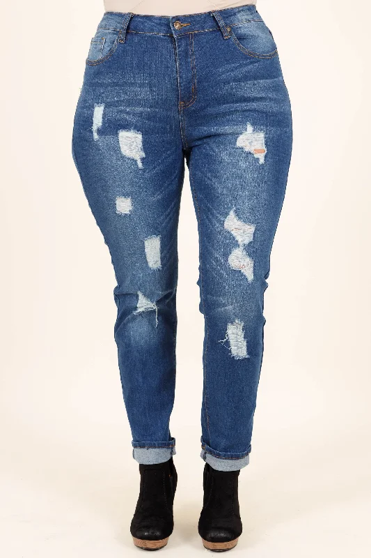 Arriving In Style Boyfriend Jeans, Medium Wash