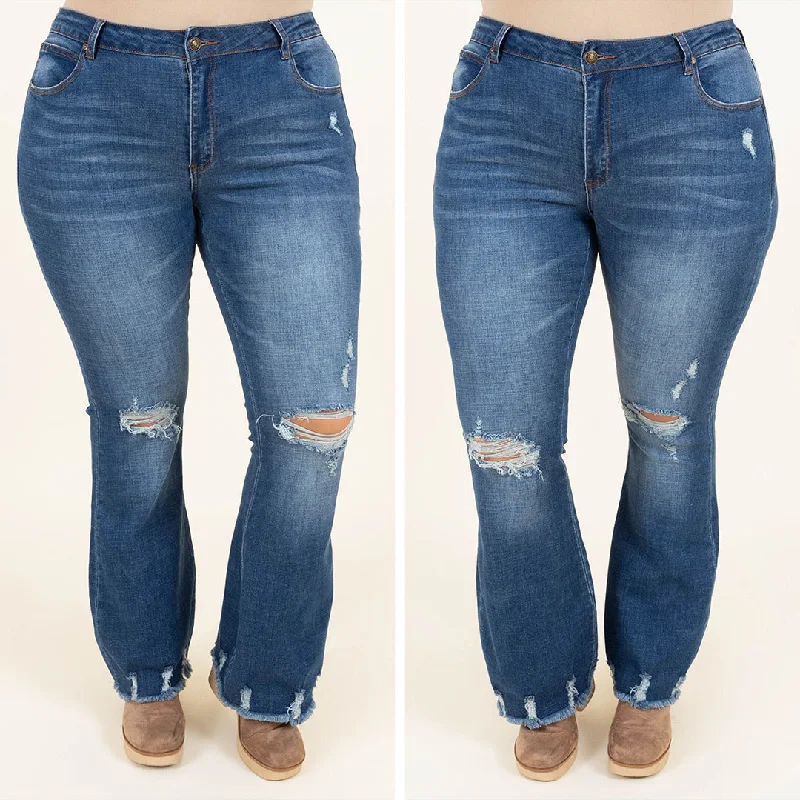 Confident Beauty Flare Jeans, Dark Wash