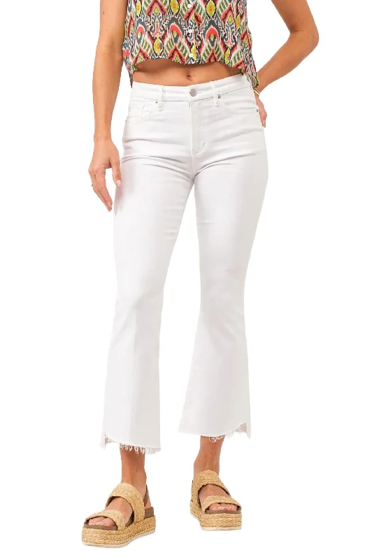 Jeanne High Rise Cropped Flare Jeans In Optic White