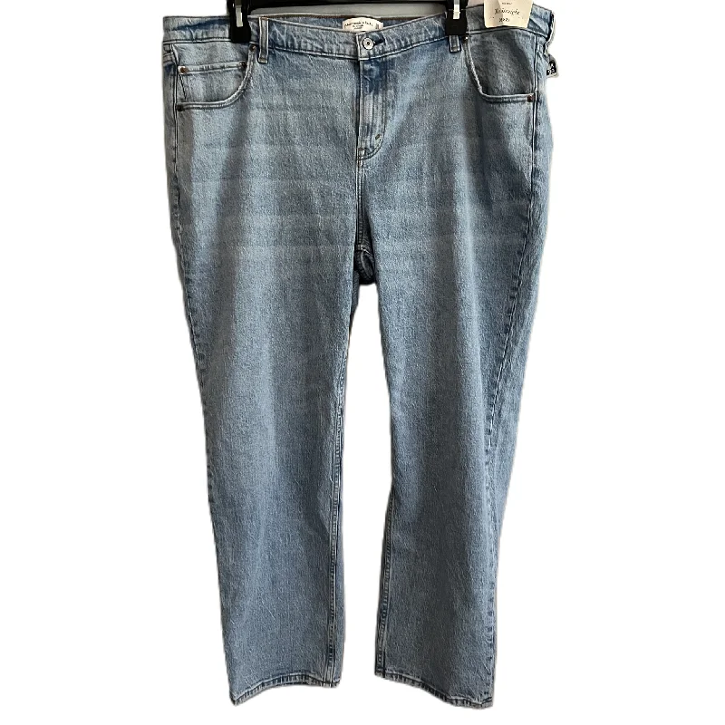 Jeans Straight By Abercrombie And Fitch In Blue Denim, Size: 22