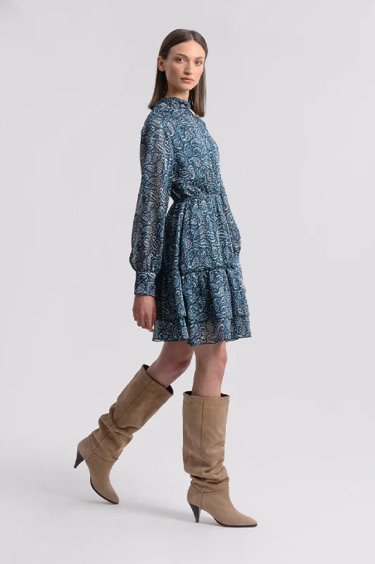 Molly Bracken Duck Egg Blue Woven Dress