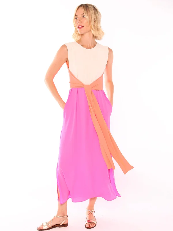 Vilagallo Tina Pink Georgette Dress