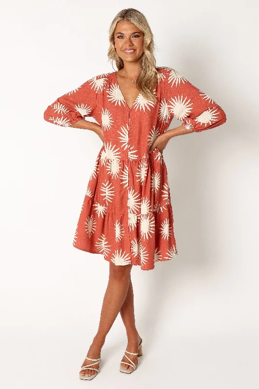 Bennet Long Sleeve Mini Dress - Ida Print