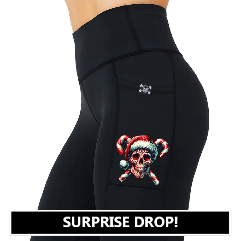 Candy Cane Skull Leggings