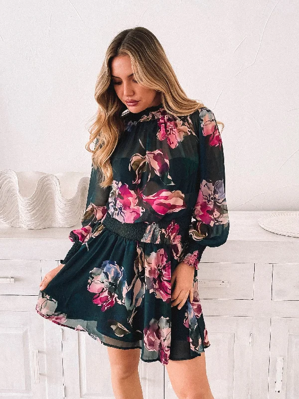 Neary Dress - Emerald Floral