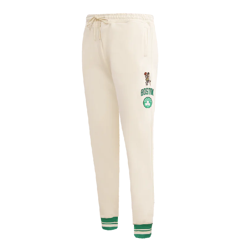 NBA BOSTON CELTICS RETRO CLASSIC WOMEN'S RIB SWEATPANT (EGGSHELL/ KELLY GREEN)