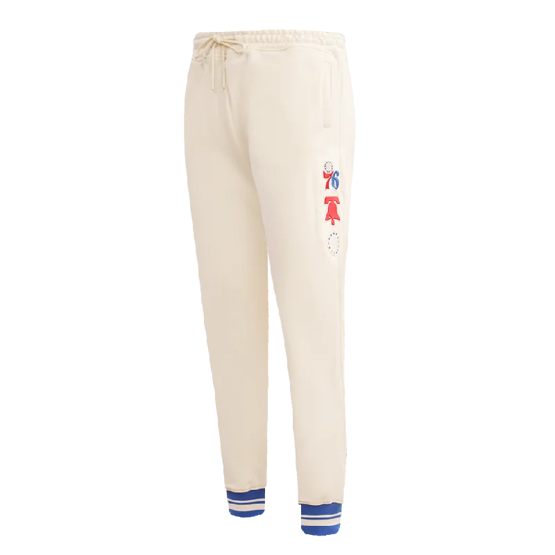 NBA PHILADELPHIA 76ERS RETRO CLASSIC WOMEN'S SWEATPANT (EGGSHELL/ROYAL BLUE)