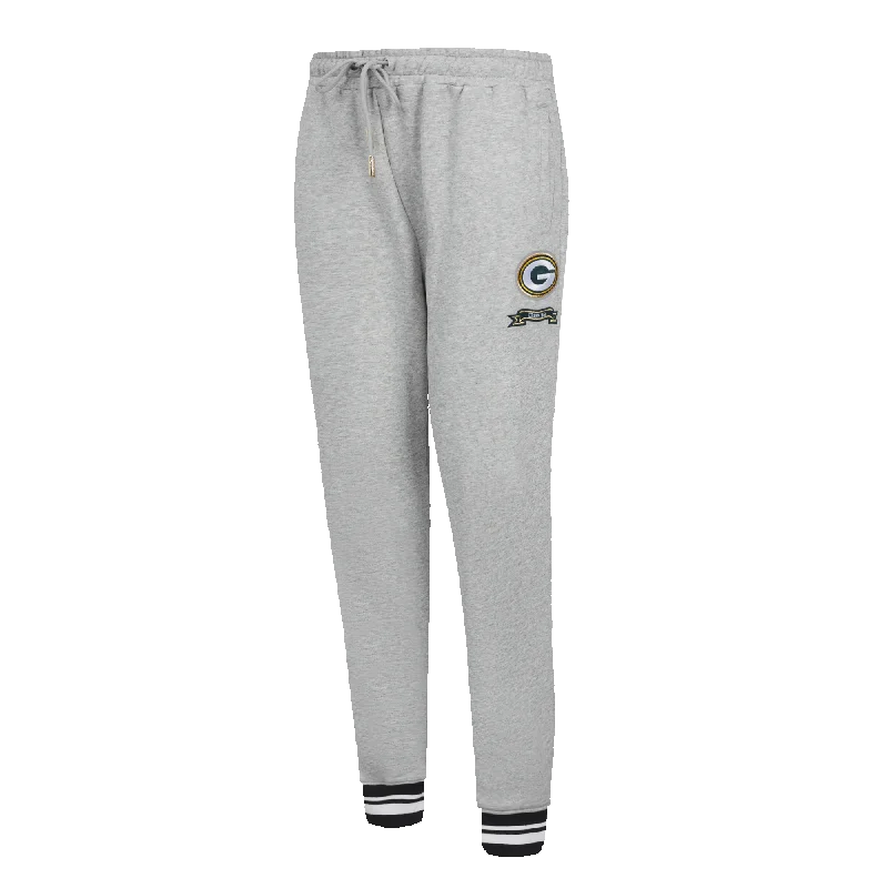 NFL GREEN BAY PACKERS PRO PREP WOMEN'S RIB FLC SWEATPANT (HEATHER GRAY/BLACK)