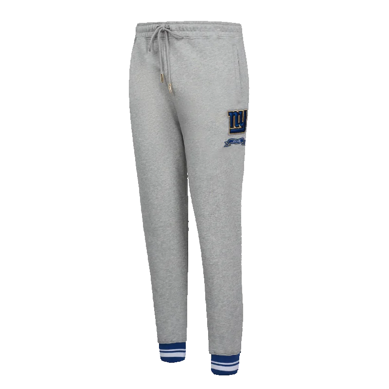 Modernism NFL NEW YORK GIANTS PRO PREP WOMEN'S RIB FLC SWEATPANT (HEATHER GREY/DODGER BLUE)
