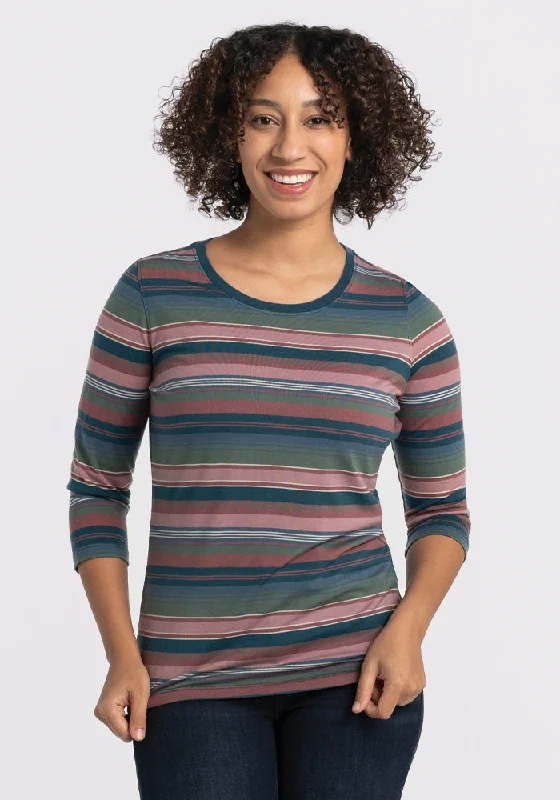 Jenny 3/4 Sleeve Crew Neck - Adirondack 2.0 Stripe