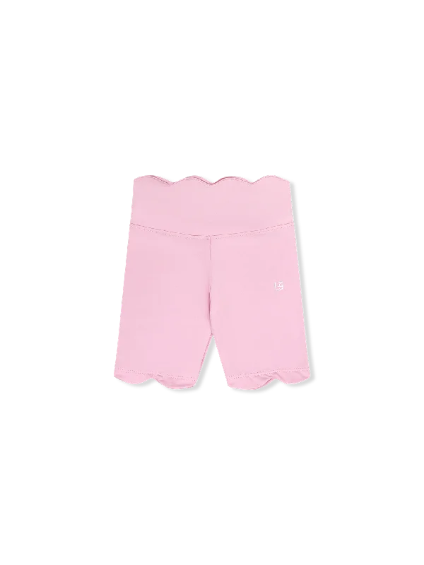 Kiley Scallop Biker Short - Cotton Candy Pink