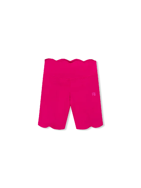 Kiley Scallop Biker Short - Power Pink