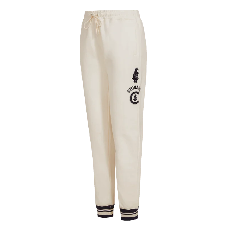 MLB CHICAGO CUBS RETRO CLASSIC WOMEN'S RIB SWEATPANT (EGGSHELL/ MIDNIGHT NAVY)