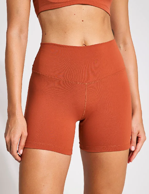 Ethnic Style One High Waisted 5" Biker Shorts - Burnt Sunrise/Black