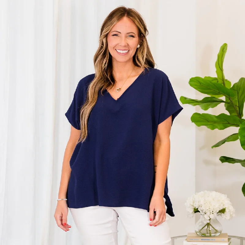 Our Oasis Top, Navy