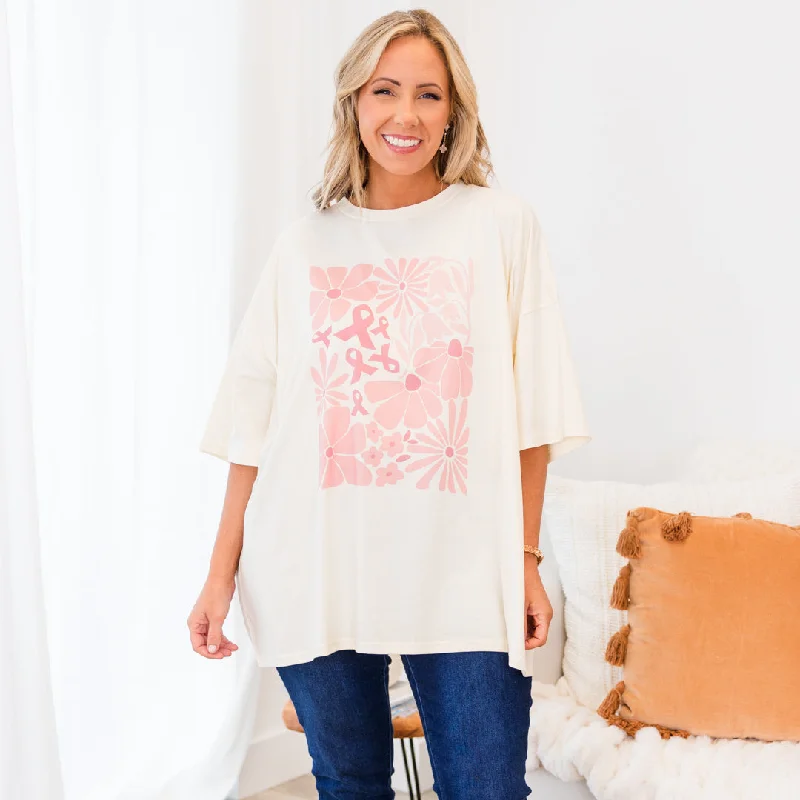 Power Of Pink Boyfriend Tee, Ivory